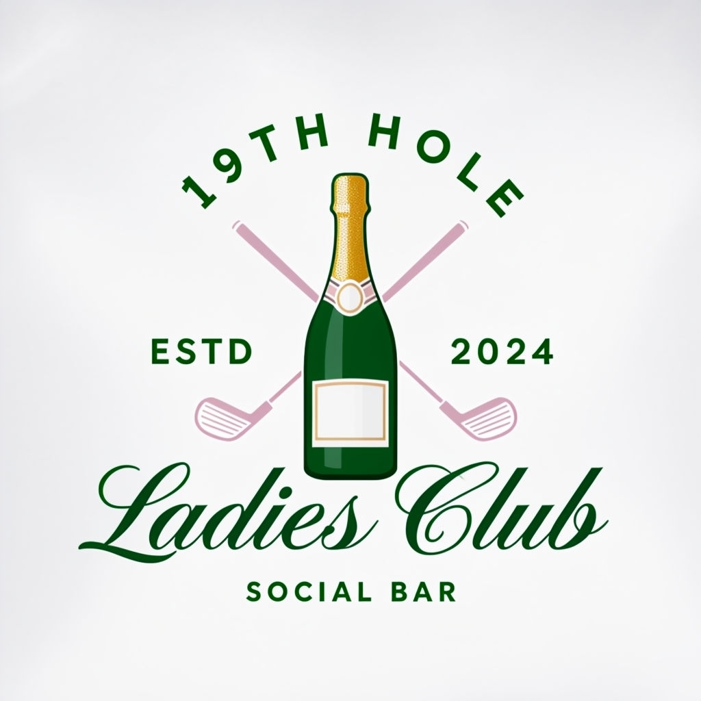 Elegant 19th Hole Ladies Club Social Bar Emblem T-Shirt