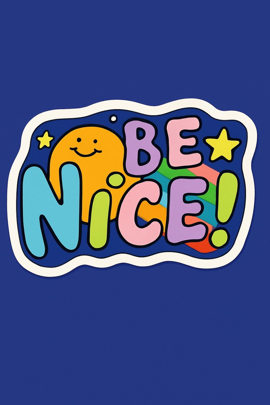 Playful Be Nice Cartoon Graphic T-Shirt