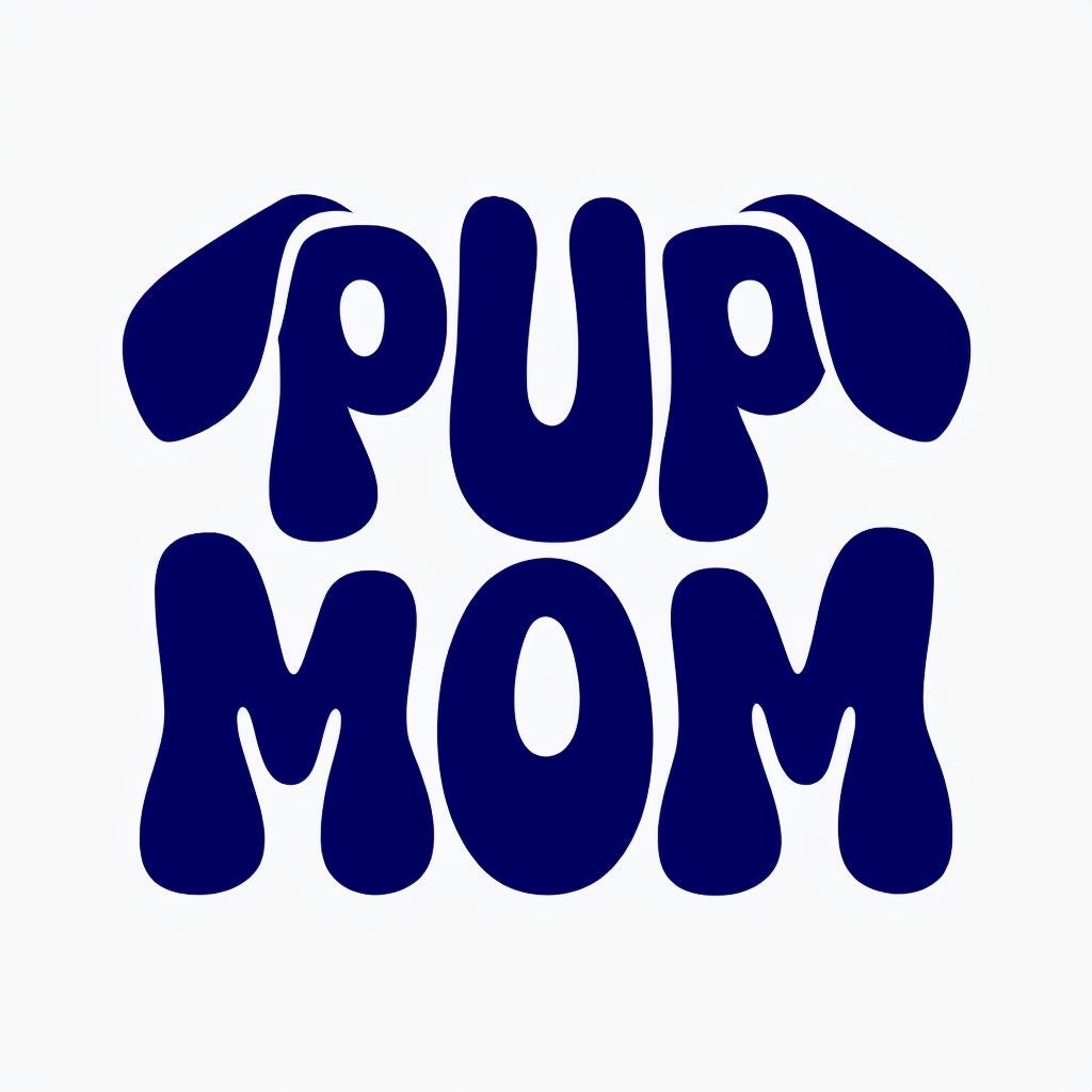 Playful Navy Blue PUP MOM Dog Lover T-Shirt Design
