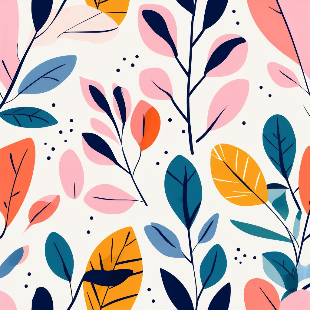 Modern Botanical Leaves Seamless Pattern Design for Decor