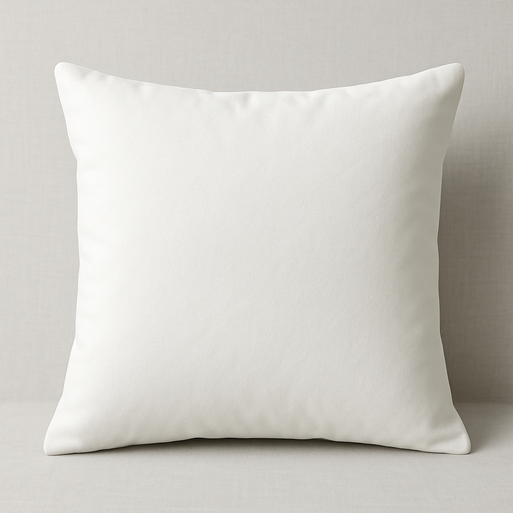 Minimalist Square White Cushion Close-Up Photograph Mockup