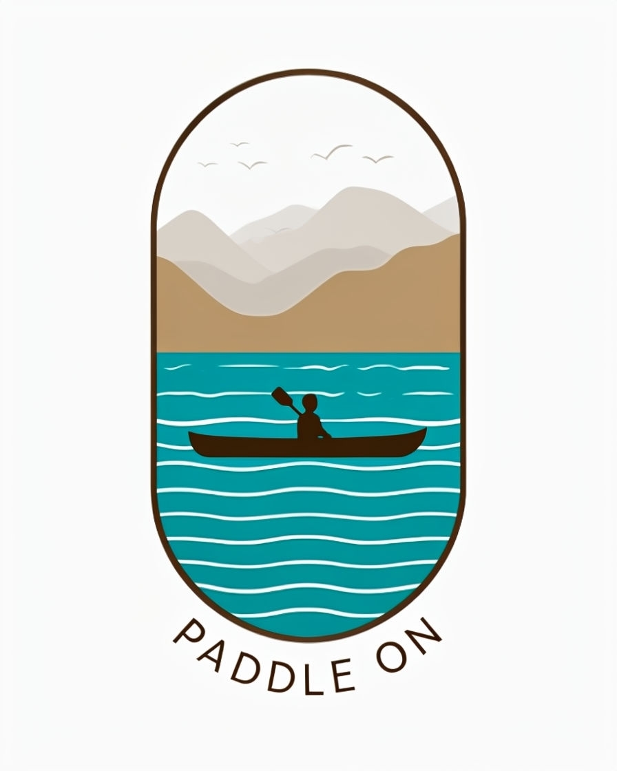 Serene Paddle On Kayaking Illustration T-Shirt