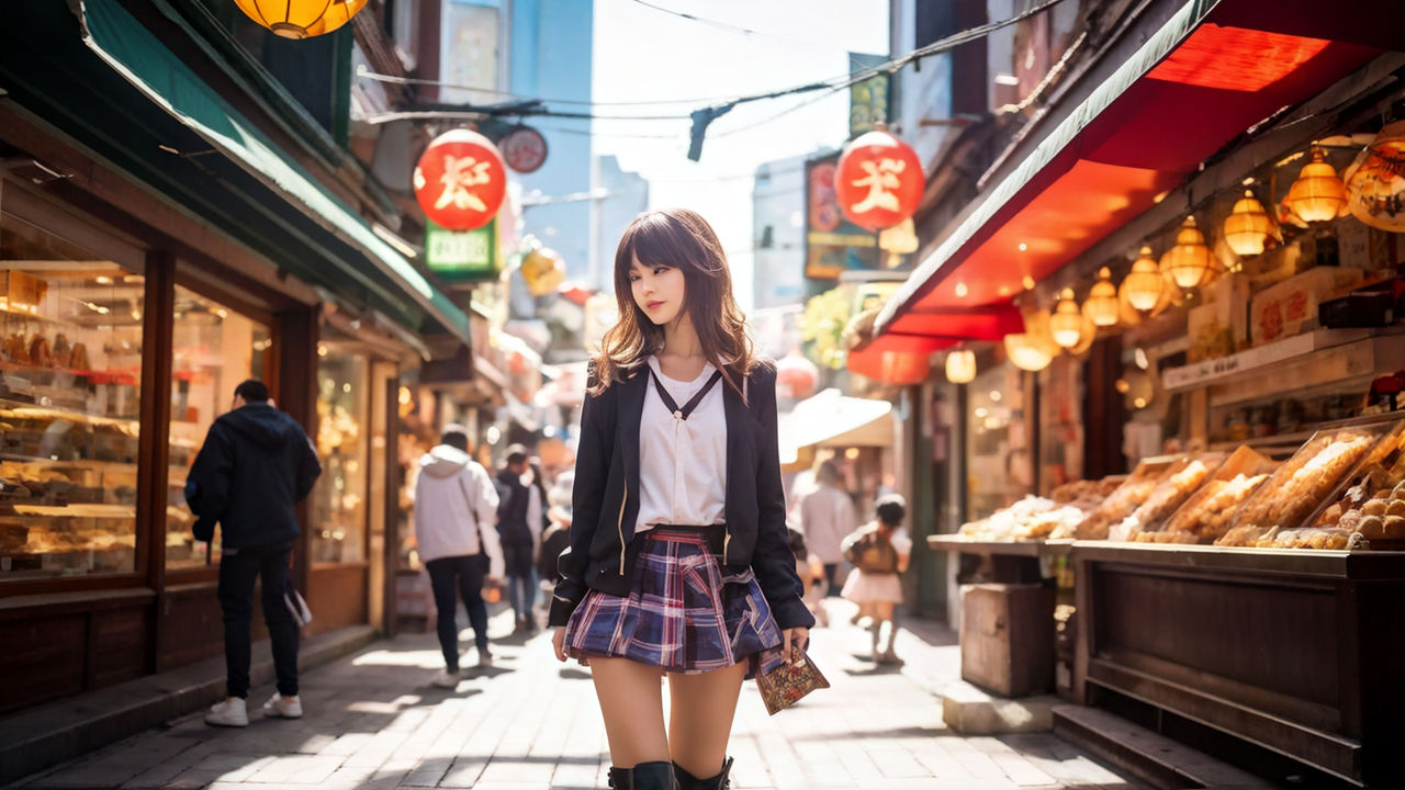 short skirt outfit japan