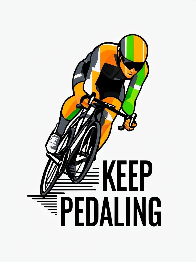 Keep Pedaling Cyclist Graphic T-Shirt