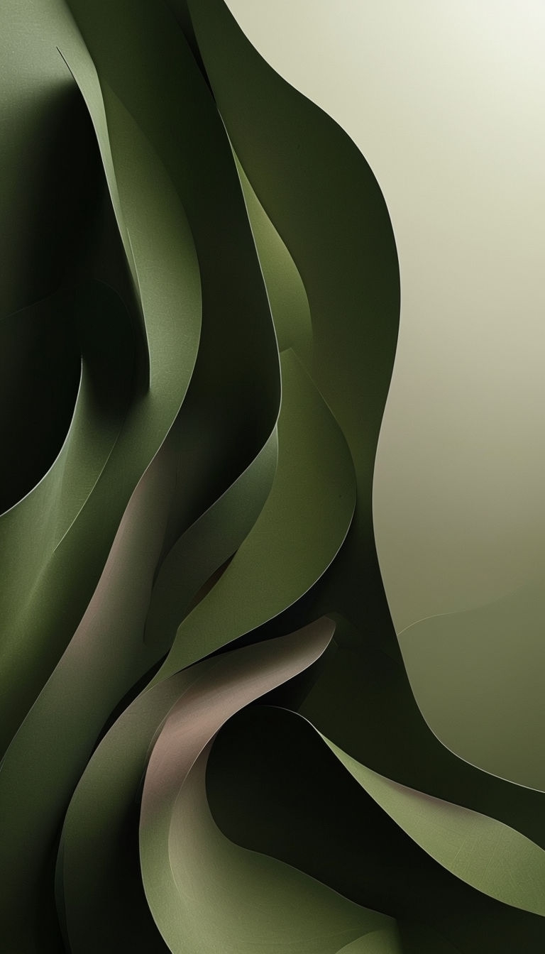 Intricate Olive Green Geometric Abstract Art Mobile Wallpaper