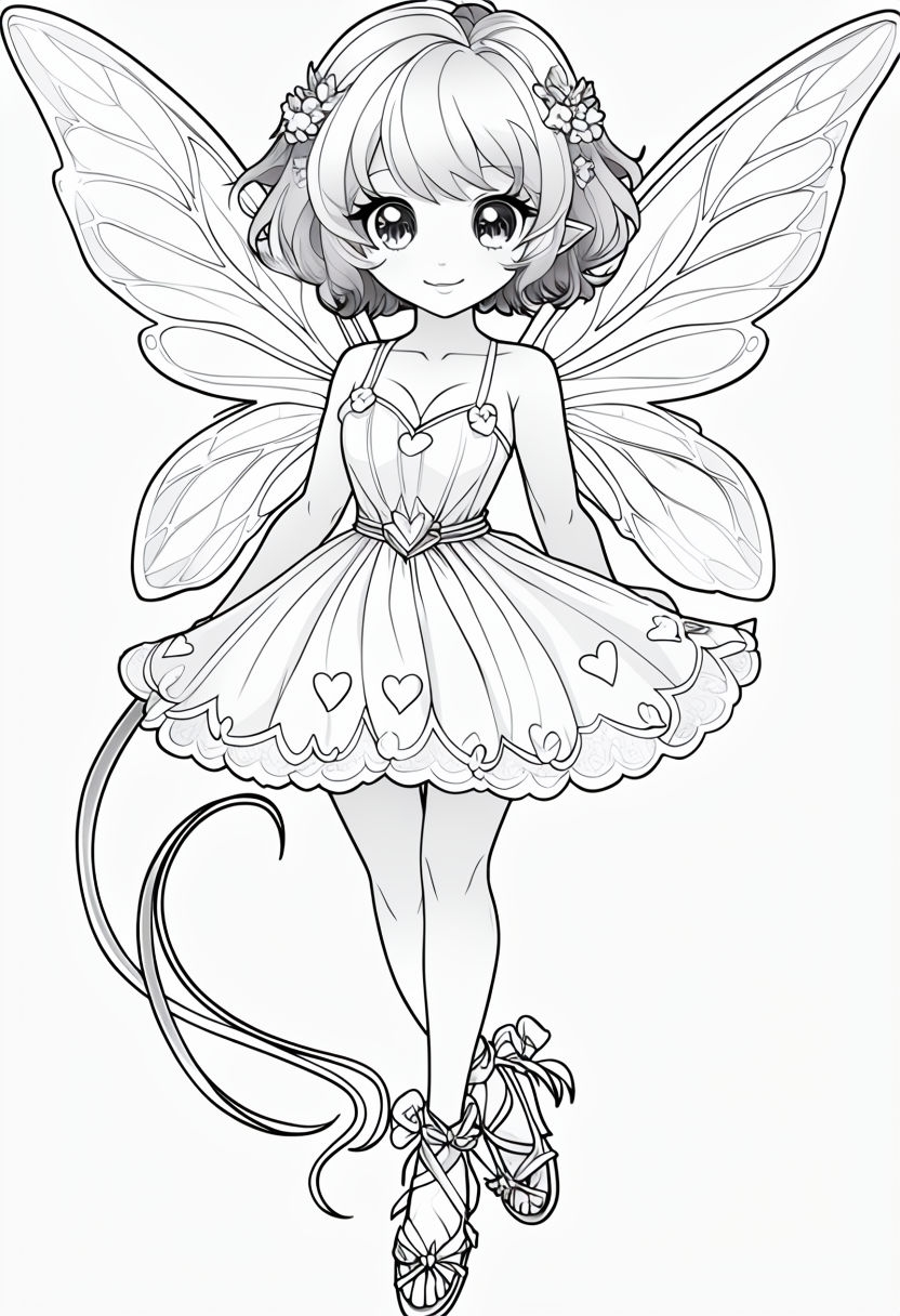 Charming Anime Fairy Illustration with Intricate Details Sticker