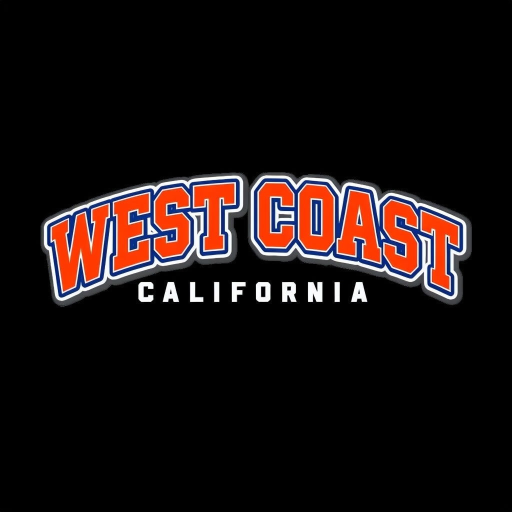 Bold West Coast California Typography Design for Hats