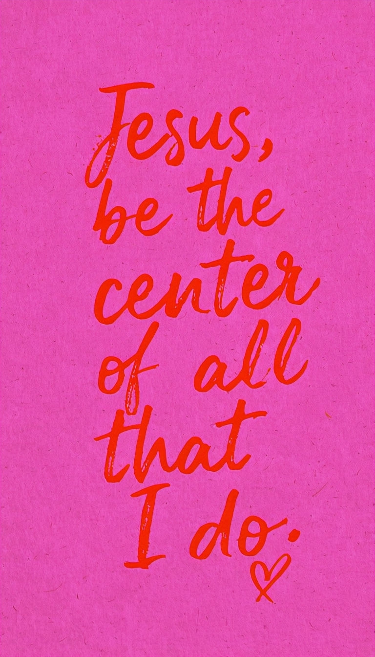 Inspirational Handwritten Quote on Hot Pink Background Mobile Wallpaper