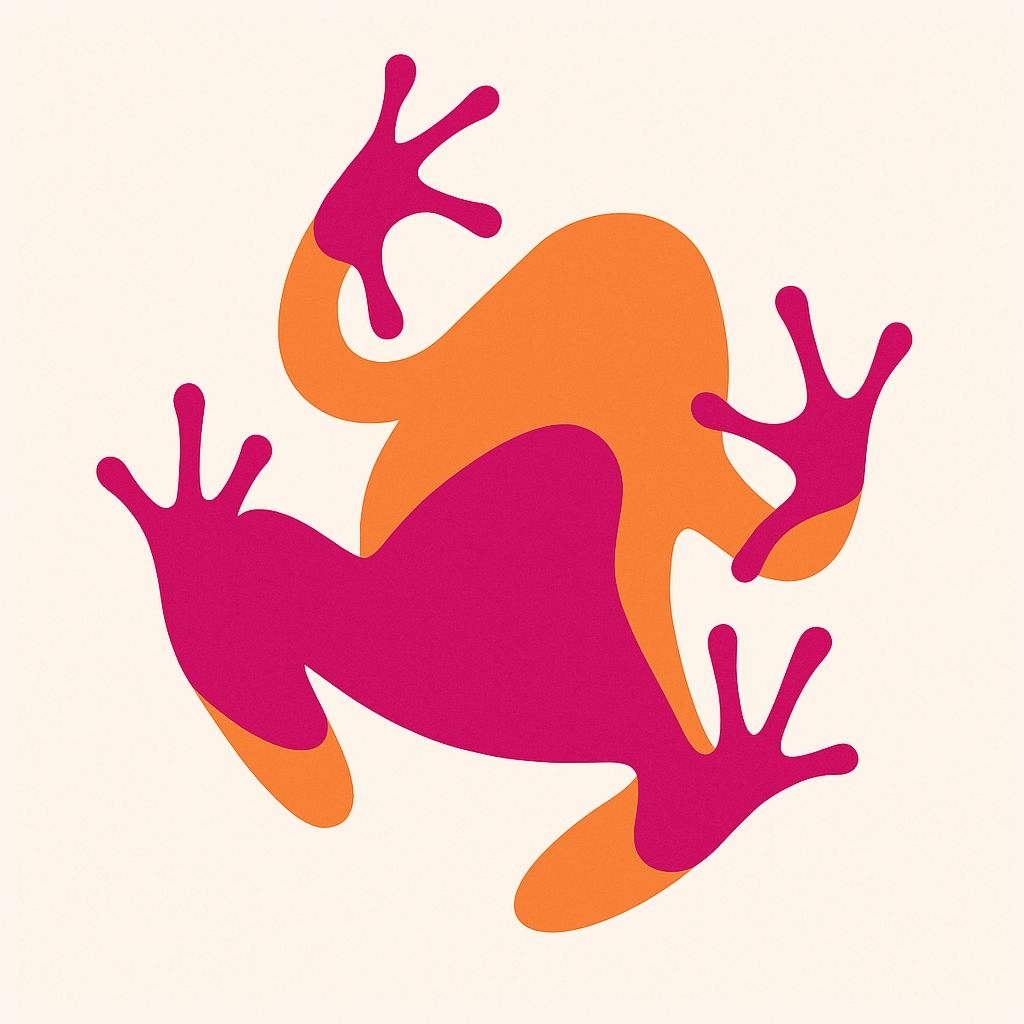 Vibrant Abstract Frog Silhouette Minimalist T-Shirt