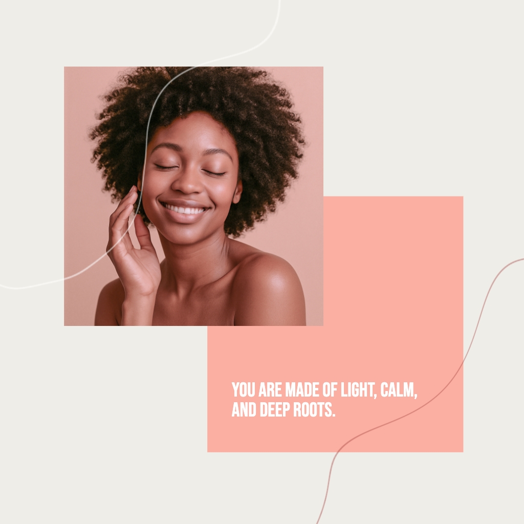 Serene Portrait of a Woman with Uplifting Affirmation Art Instagram Posts