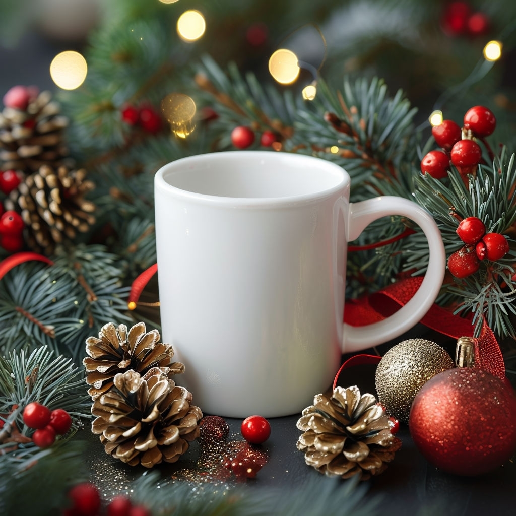 Festive Holiday Mug Mockup