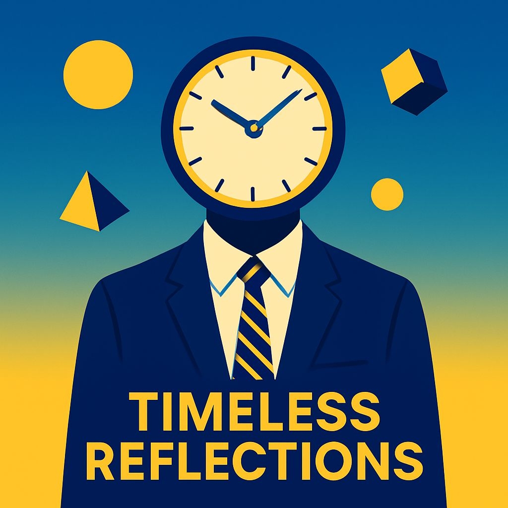 Timeless Reflections Modern Minimalist Clock Illustration Spotify Album Cover