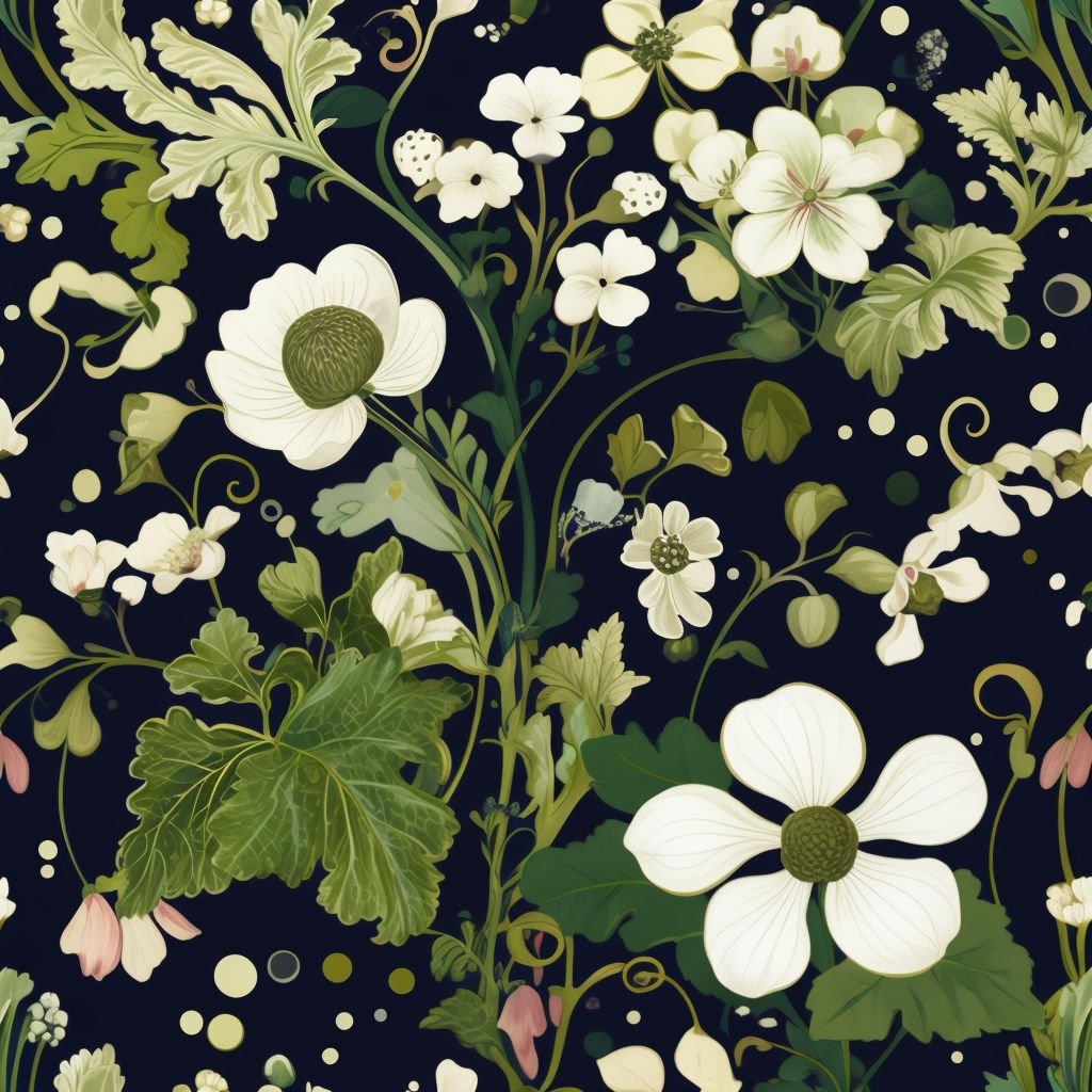 Art Nouveau Floral Seamless Pattern Design for Home Decor Seamless Pattern