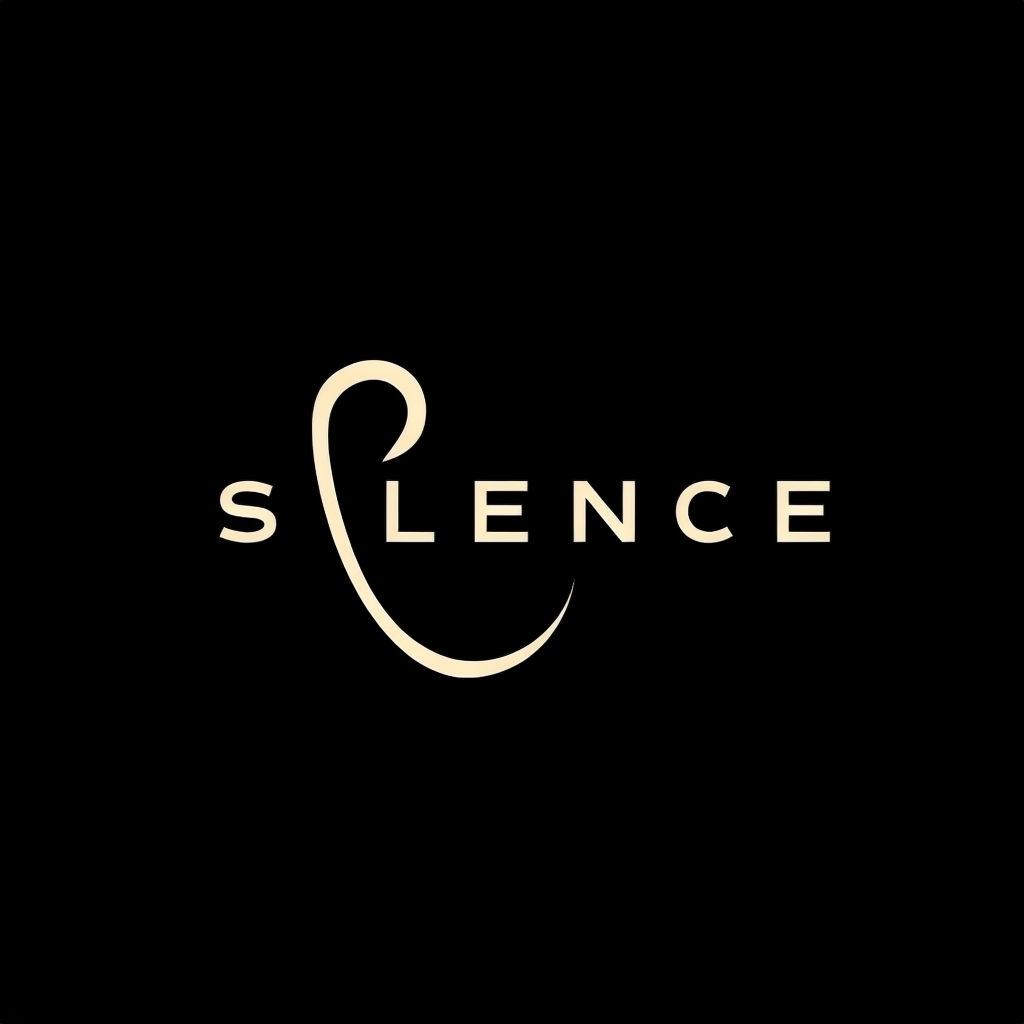 Minimalist Beige SILENCE Typography Design T-Shirt