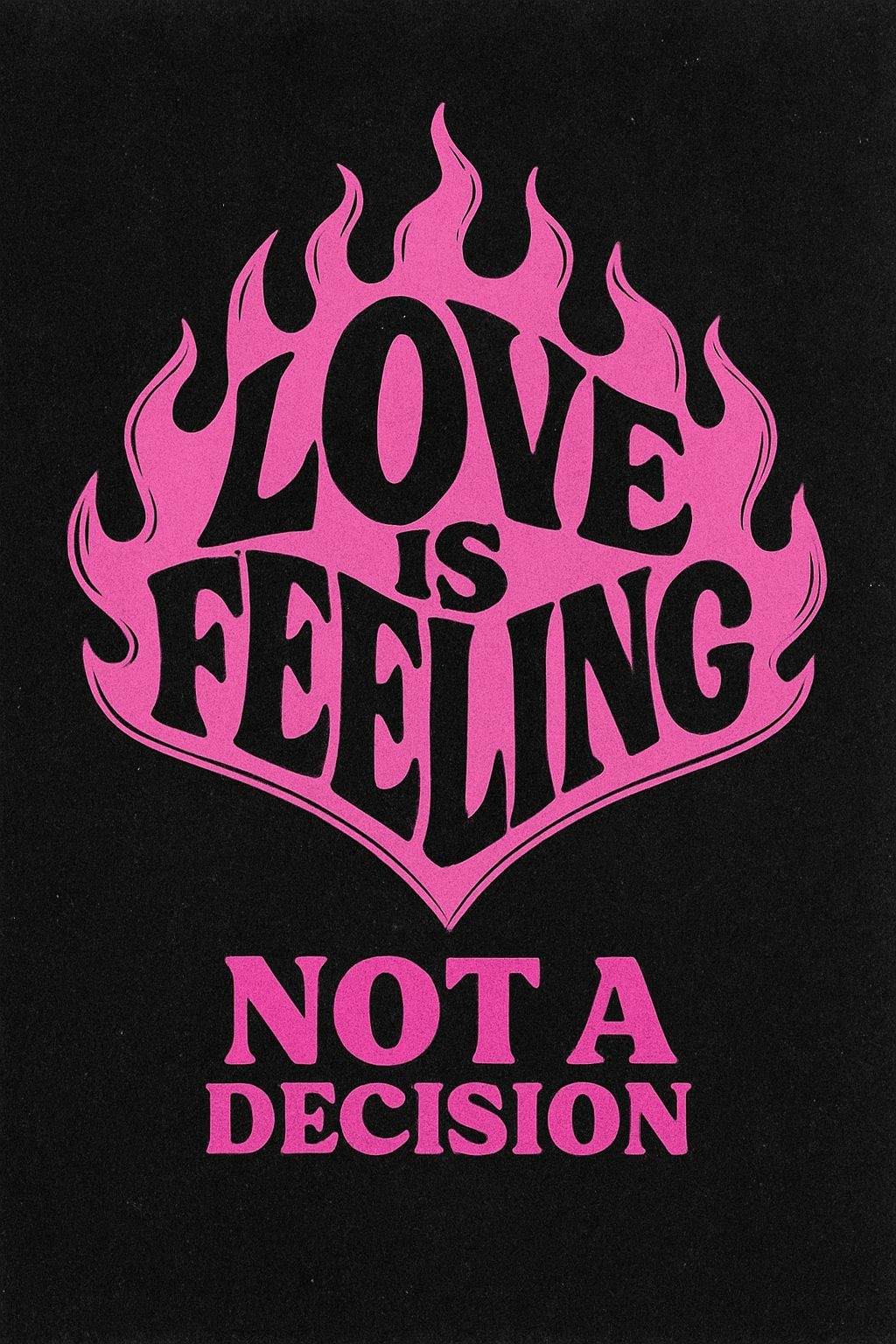Bold Magenta Love is Feeling Retro Graphic T-Shirt