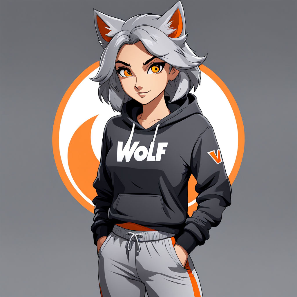 An anime wolf girl