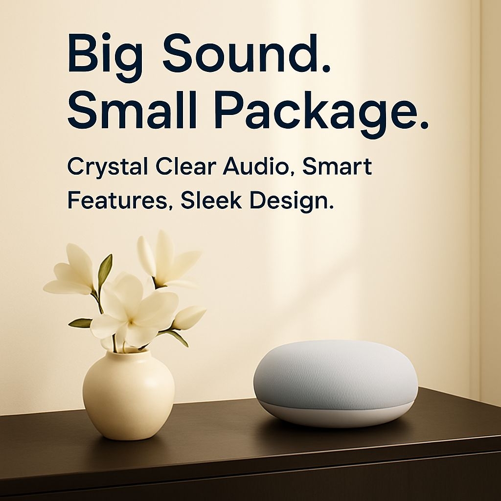 Minimalist Dresser and Smart Speaker Advertisement Design Ads