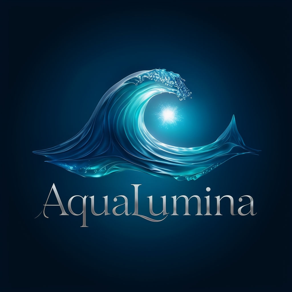 Elegant AquaLumina Water and Light Logo Design