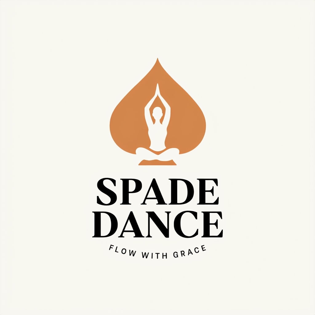 Minimalist Ace of Spades Yoga Logo Design for Spa and Dance Studio Logo