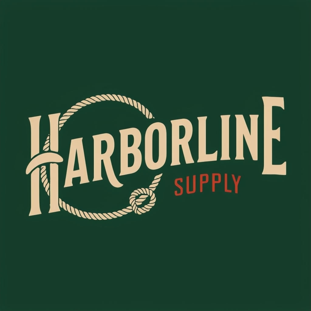 Coastal-Inspired Harborline Supply Logo Design with Nautical Elements