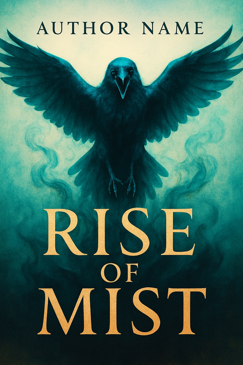 Dramatic Midnight Blue Crow Fantasy EBook Cover Design