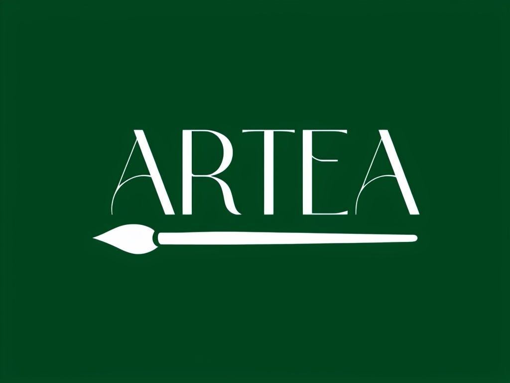 Minimalist ARTEA Logo with Elegant Paintbrush Graphic Logo