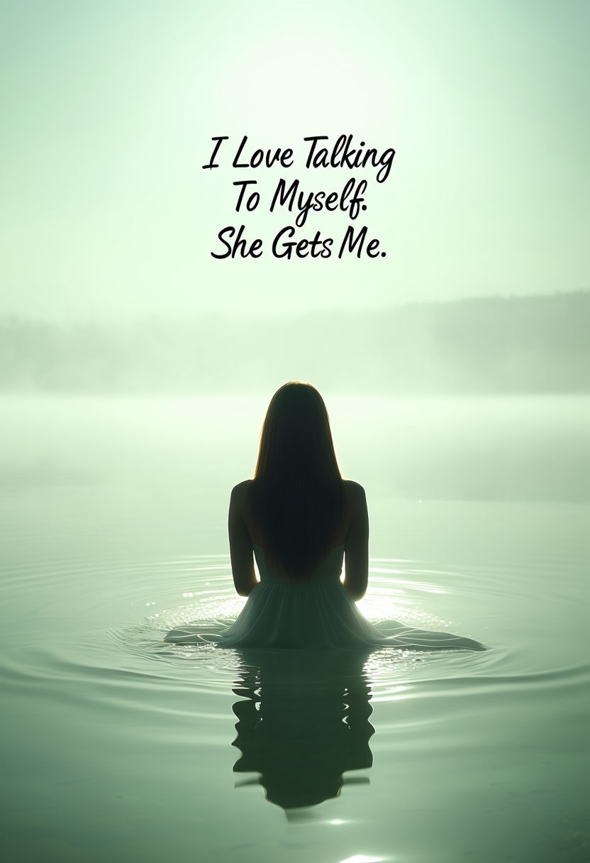 Ethereal Silhouette in Water with Inspirational Quote Poster