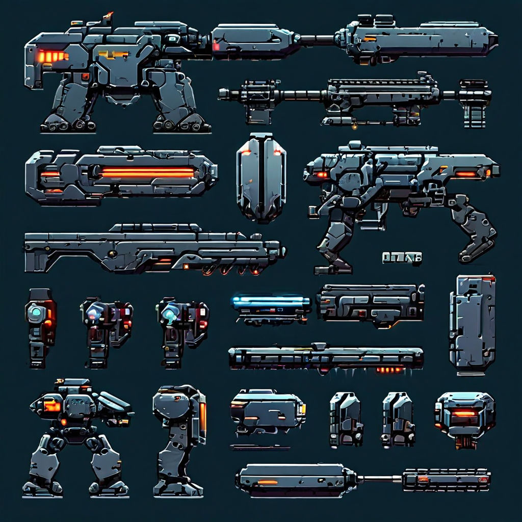 Mech cyberpunk combat weapons by the CAT - Playground