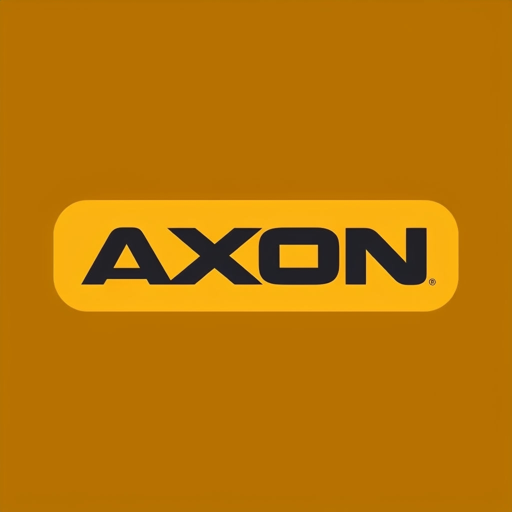 Bold AXON Logo Design on Golden Amber Background for Branding Logo