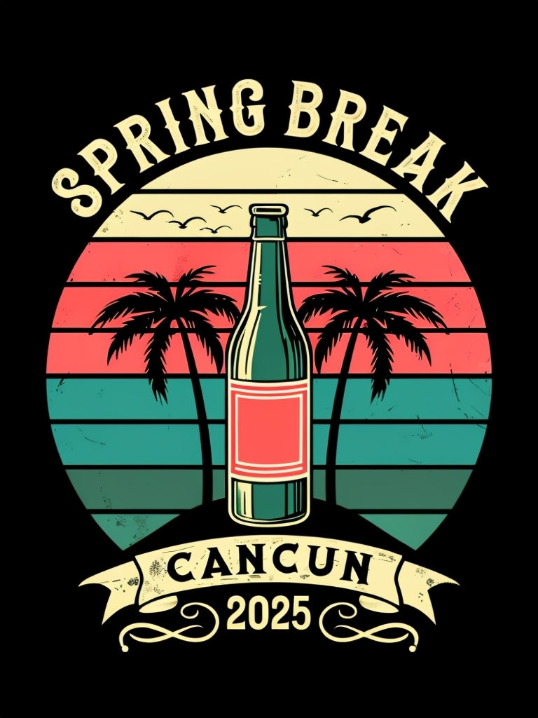 Vintage Spring Break Cancun 2025 Graphic T-Shirt