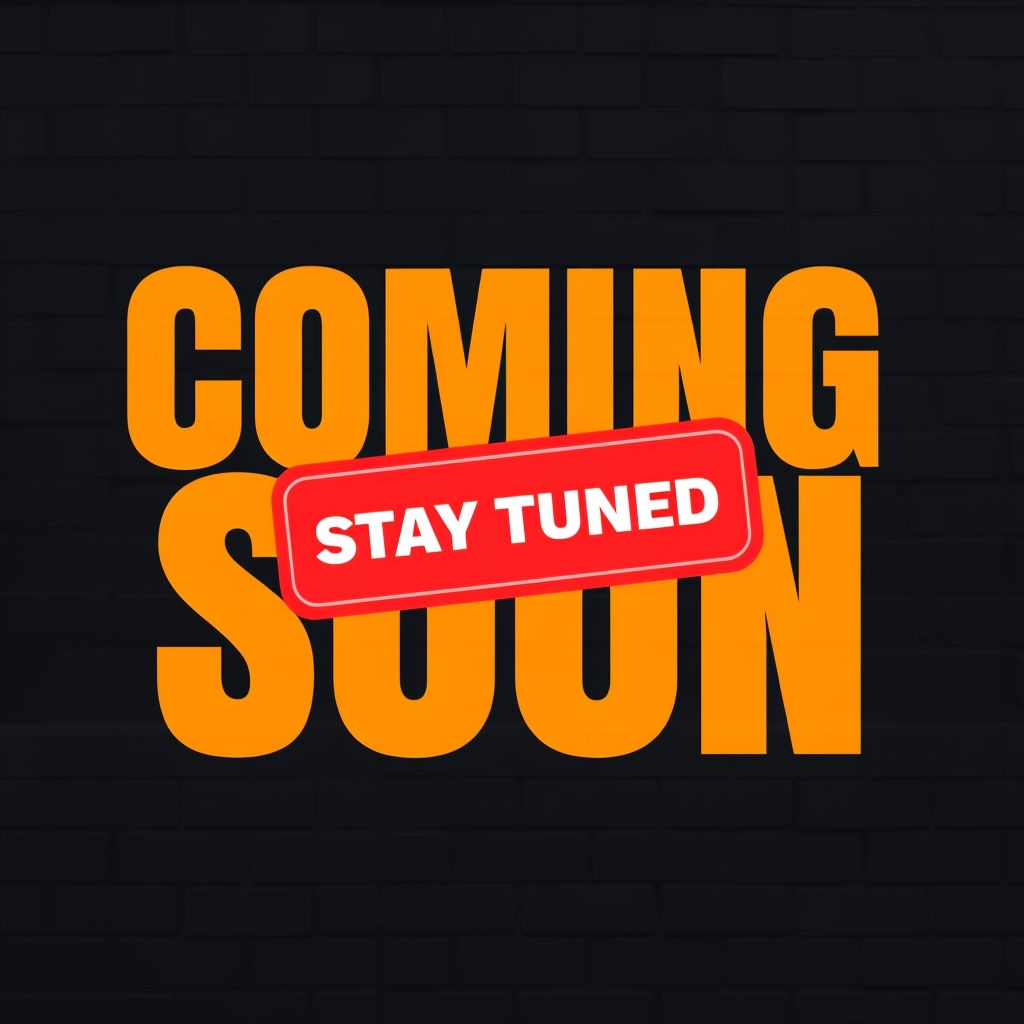 Bold Amber 'COMING SOON' Announcement Design Poster