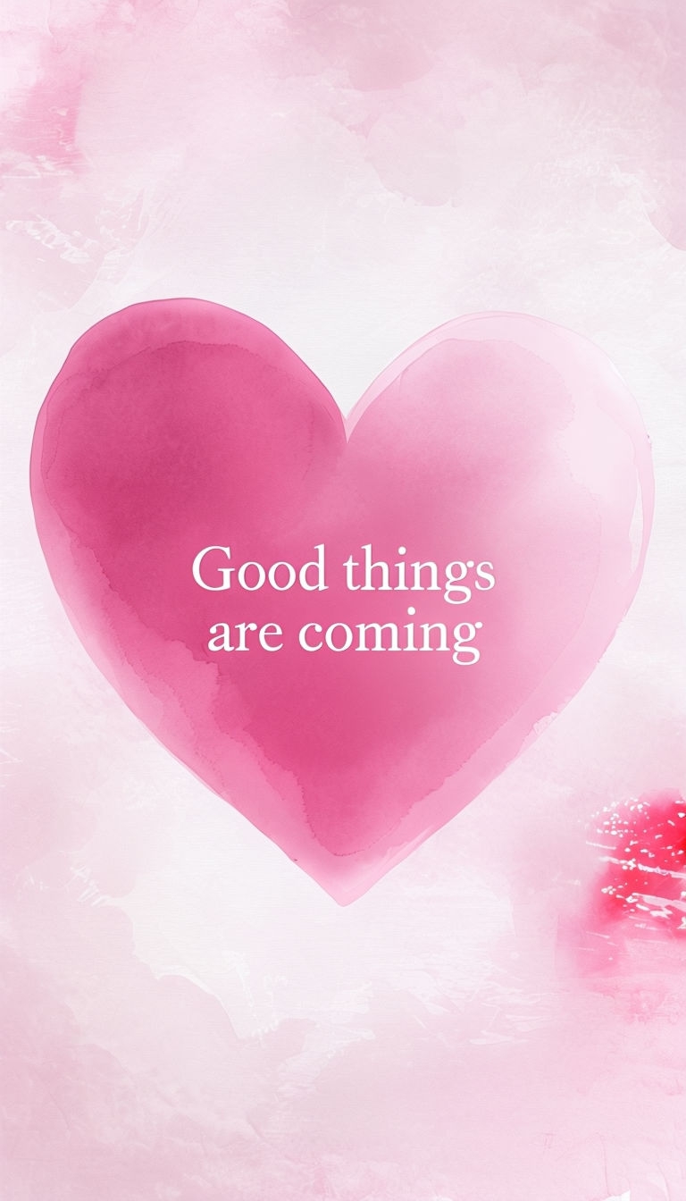 Uplifting Heart-Shaped Motivational Design Mobile Wallpaper