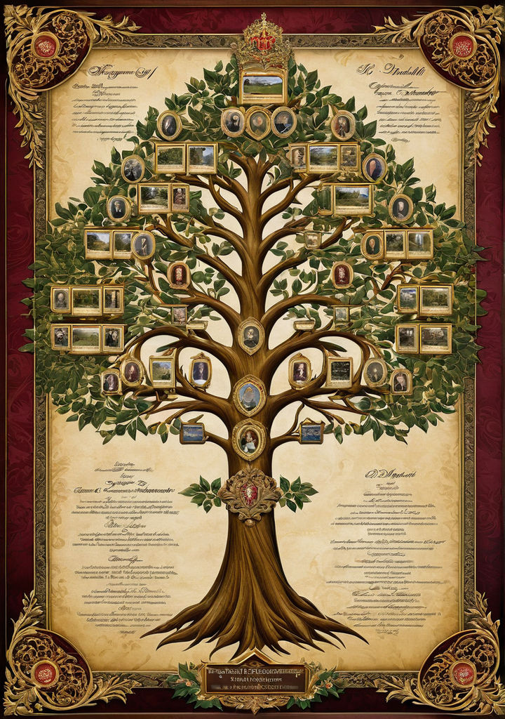 Royal genealogical tree template for a three generation fami by Royal genealogical tree template for a three generation fami by