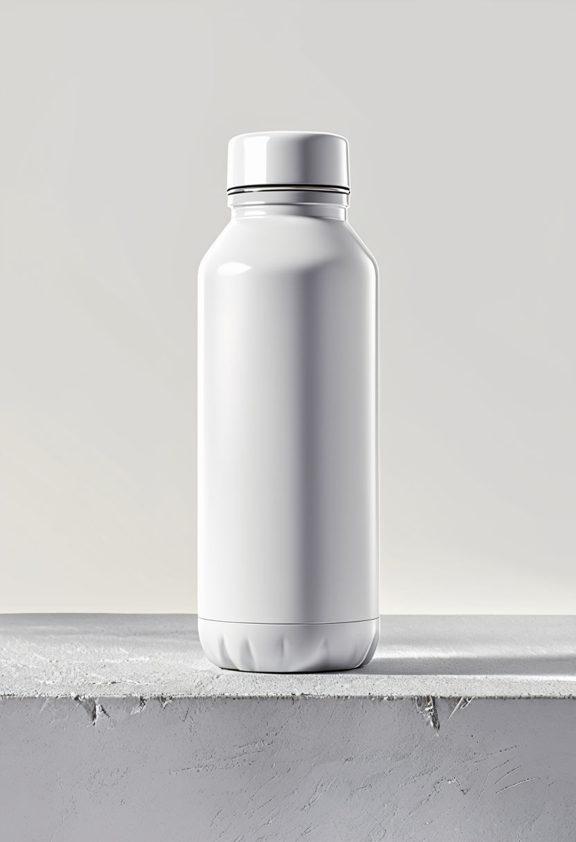 Modern Minimalist Reusable Water Bottle Mockup