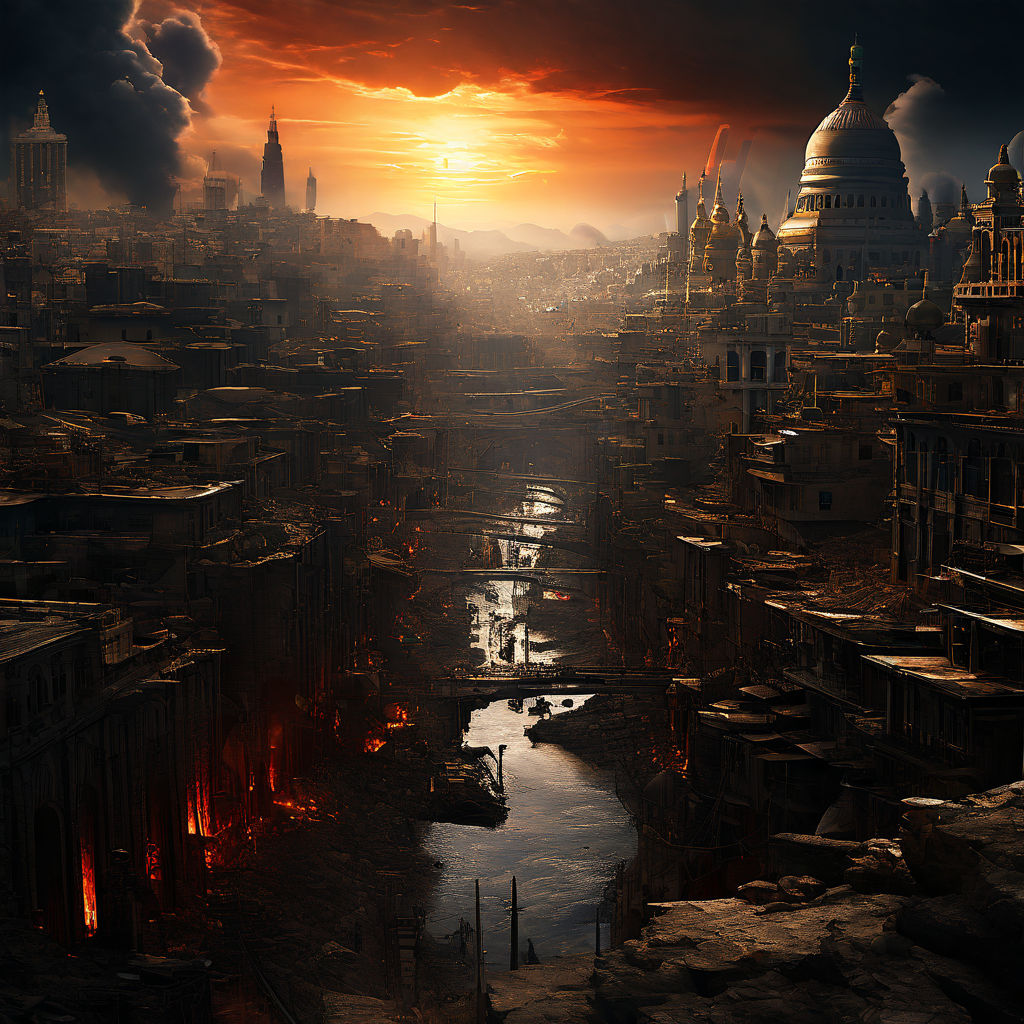 Contrast of the city of God and the city of hell by Joash Tan - Playground