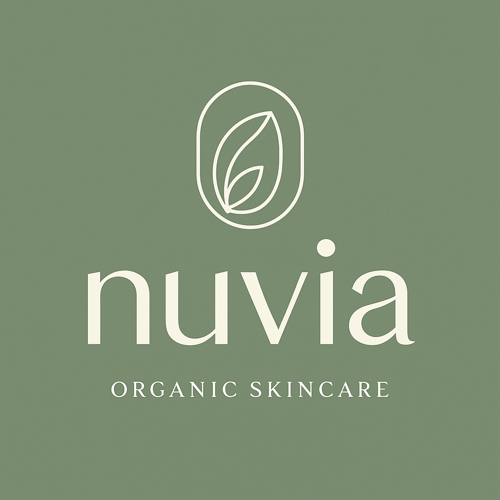 Elegant Minimalist Nuvia Organic Skincare Logo Design