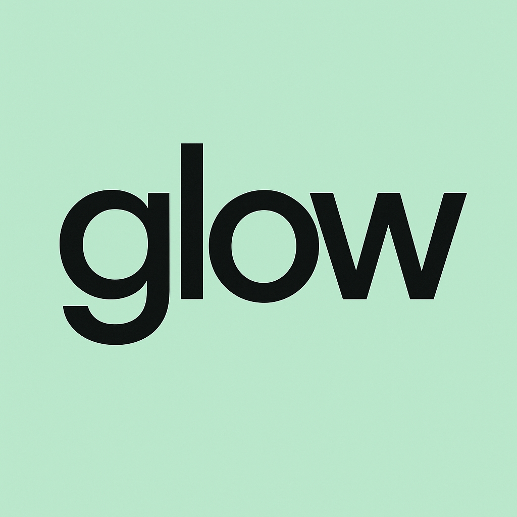 Minimalist Black Glow Text on Mint Background Logo
