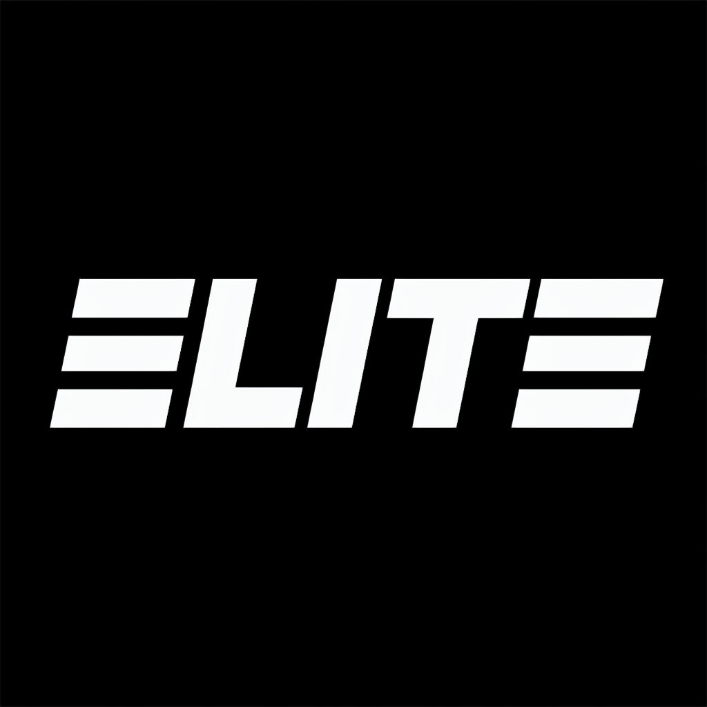 Minimalist ELITE Logo Design with Bold White Typography