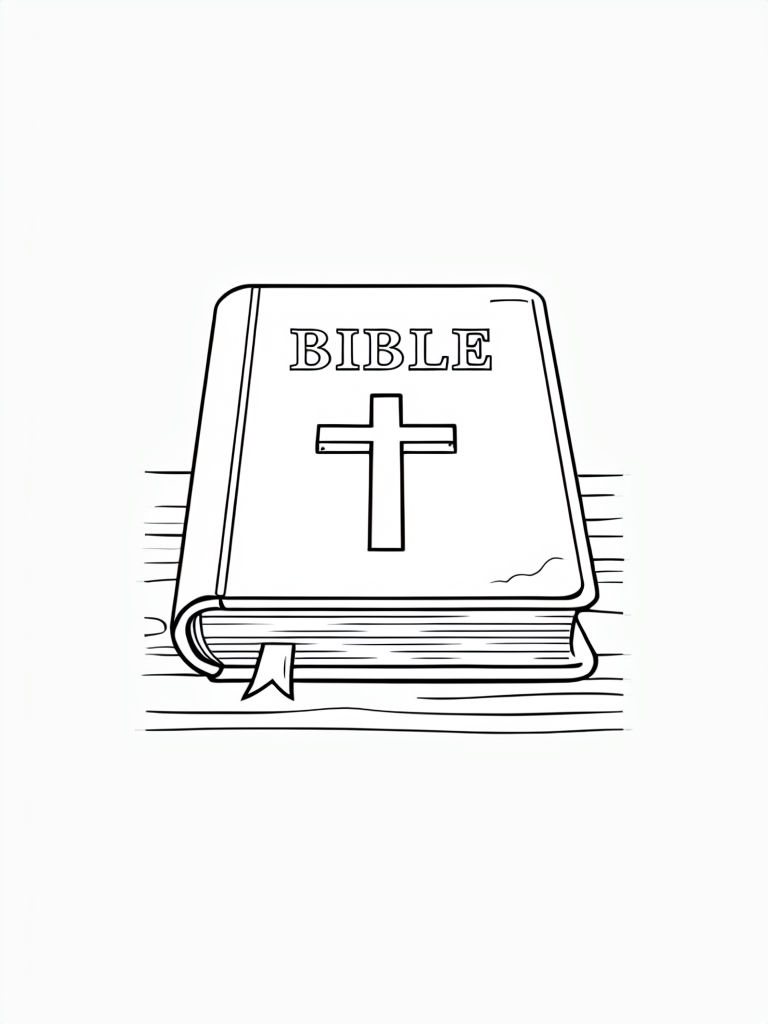 Minimalist Bible Illustration for Relaxing Coloring Book Pages