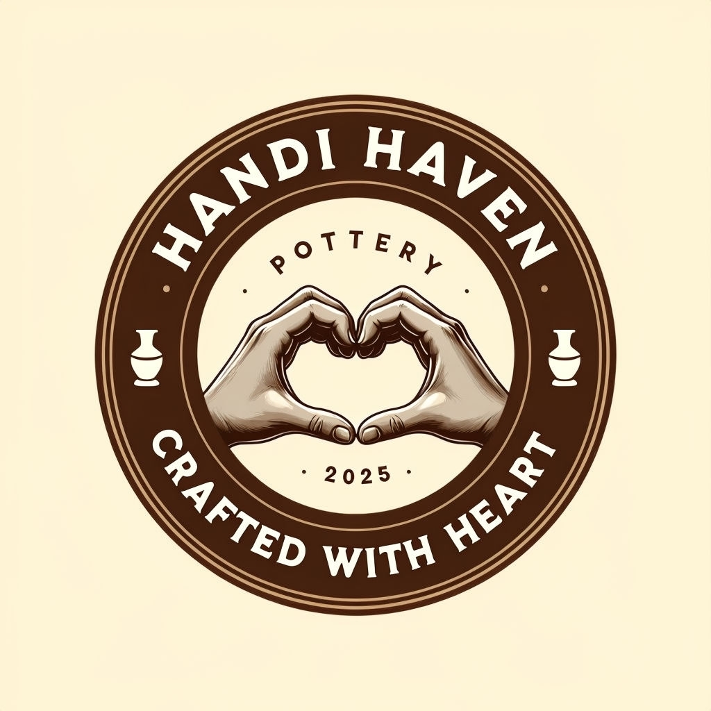 Vintage Handi Haven Pottery Logo with Heart Design