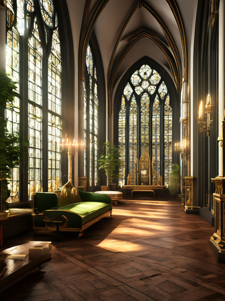 Gothic aesthetic hall with normal windows by Danielle Trainor - Playground