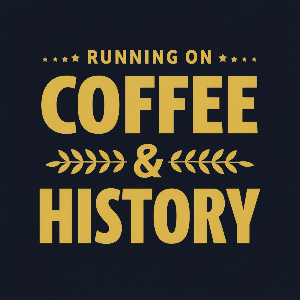 Running on Coffee & History Modern Typography Mug