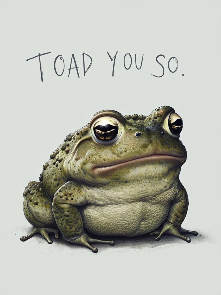 Whimsical Toad Illustration with Playful Text T-Shirt