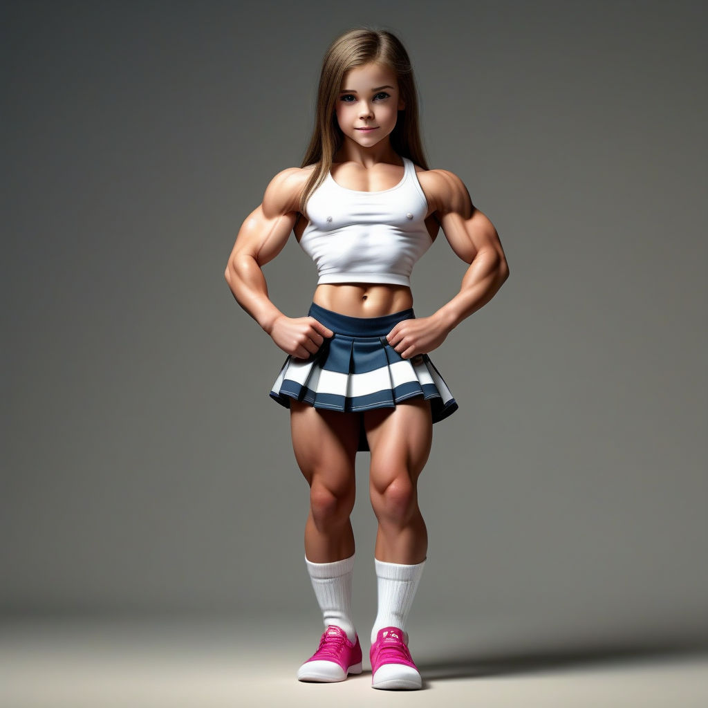 Realistic Cute 12years old girl. Muscle model. thick muscles... by ...