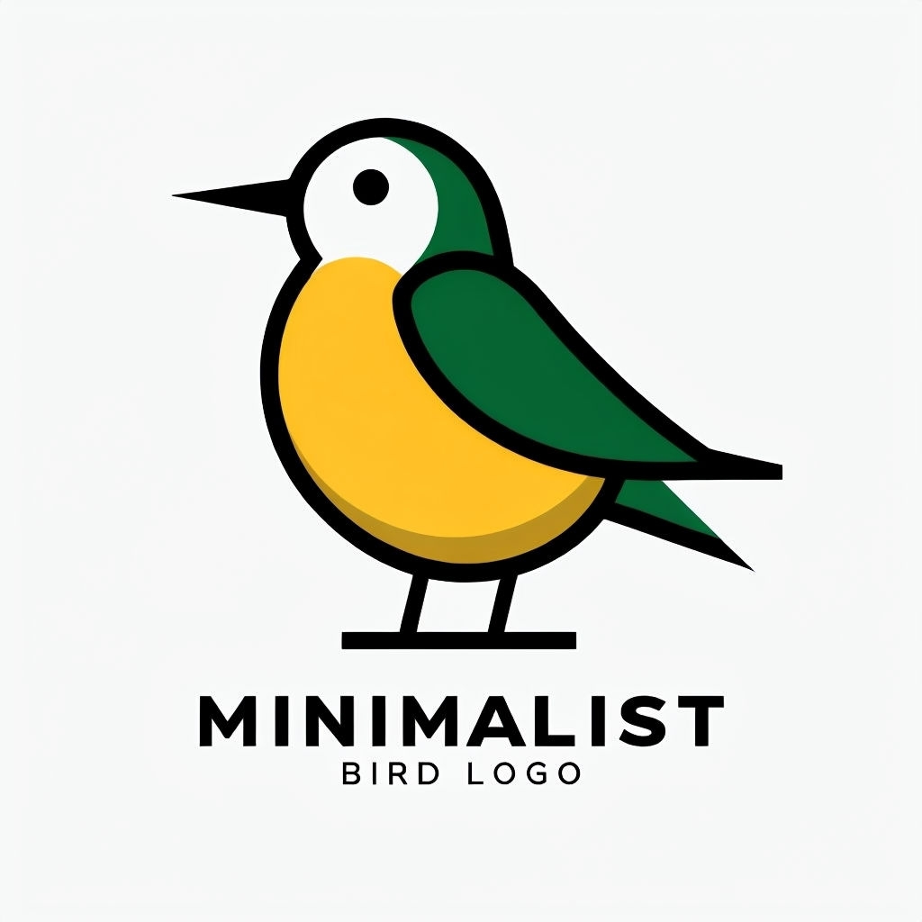 Modern Minimalist Bird Logo Design in Flat Style