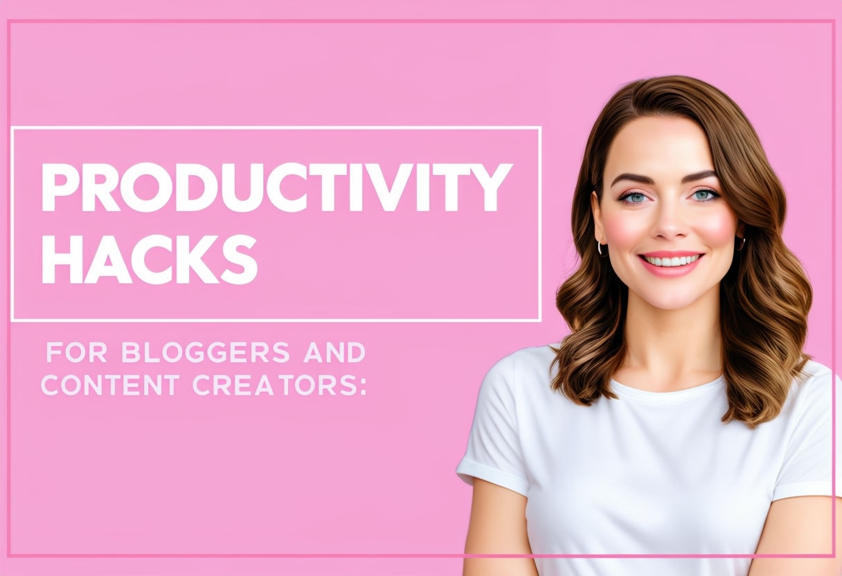 Productivity Hacks for Bloggers and Content Creators Graphic Social Media Post