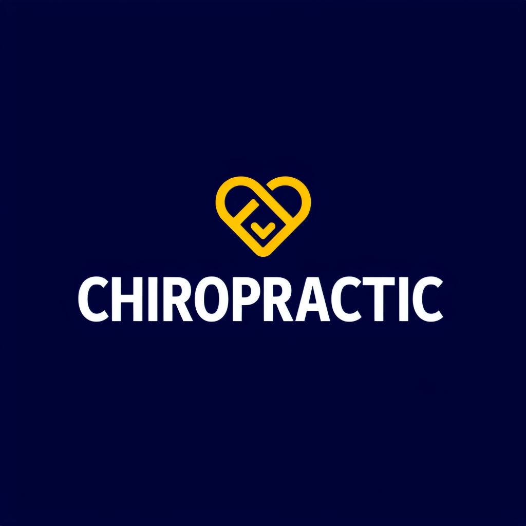 Minimalist Navy Blue and Yellow Chiropractic Logo Design