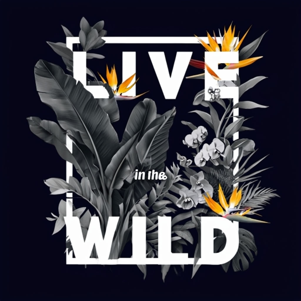 Live in the Wild Motivational Botanical Art T-Shirt