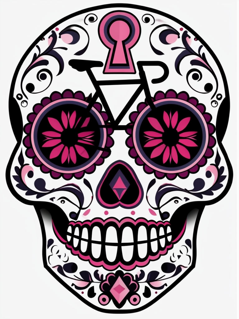 Intricate Sugar Skull Illustration for Día de los Muertos Art