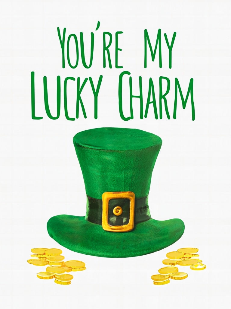 Whimsical Leprechaun Hat Card with Golden Coins Invite